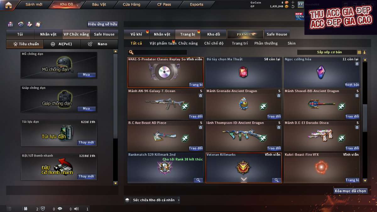 shop acc cf uy tin gia re